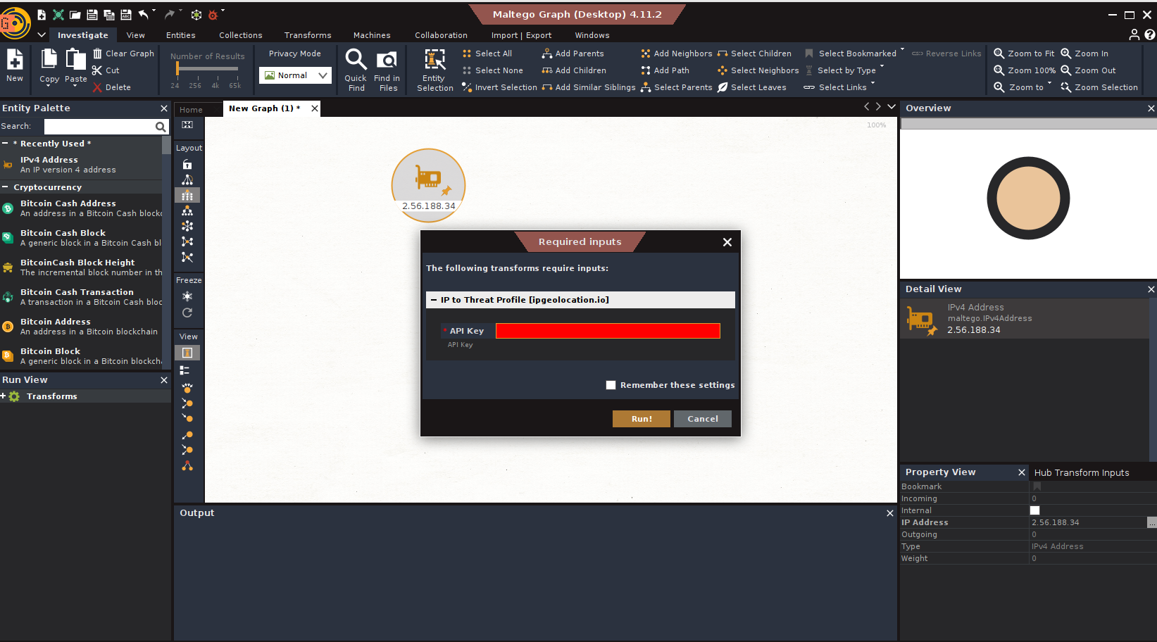 Add API Key in Maltego Transform
