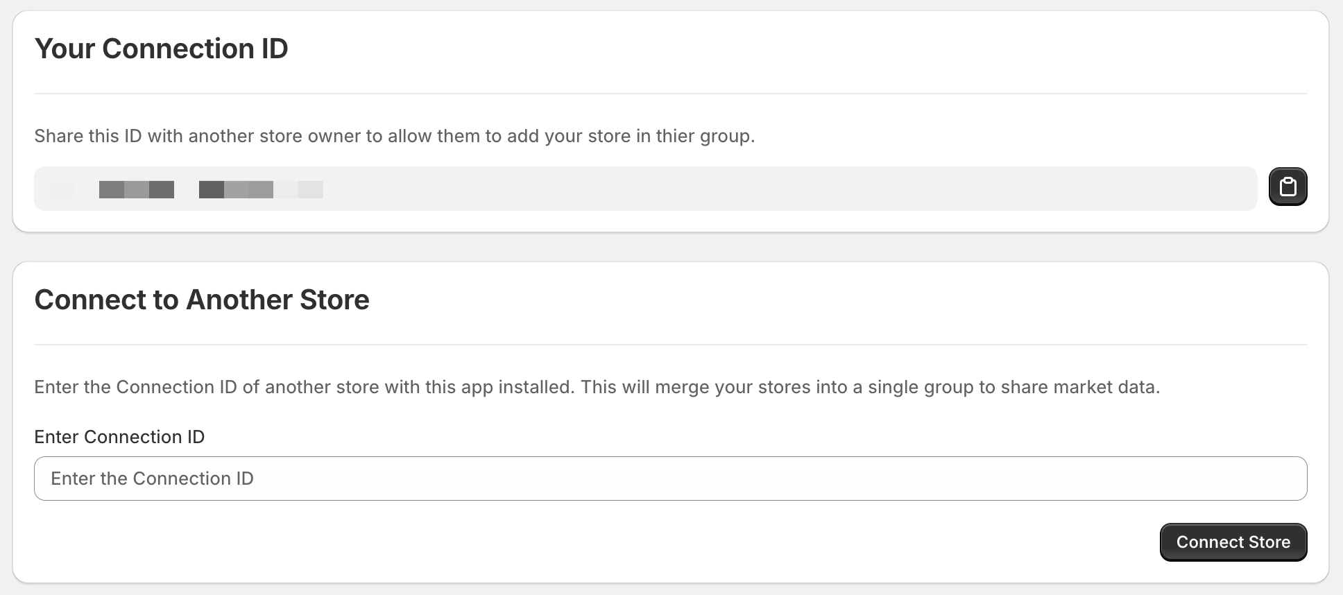 Connet-Store page create group screenshot