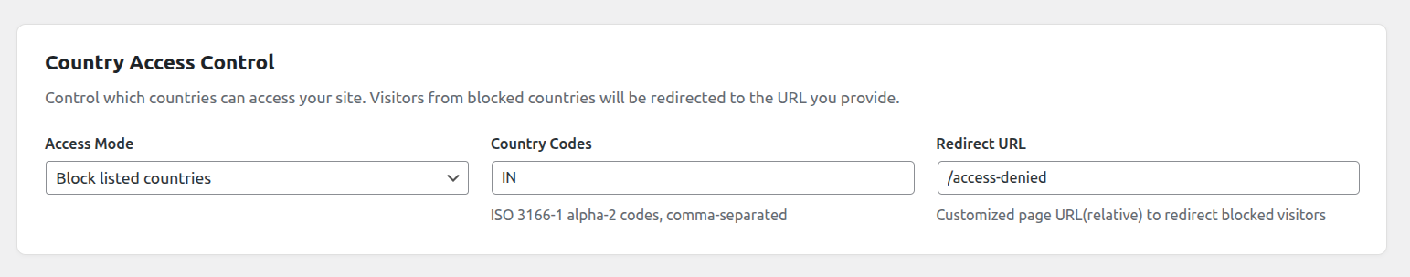 Country Access Control