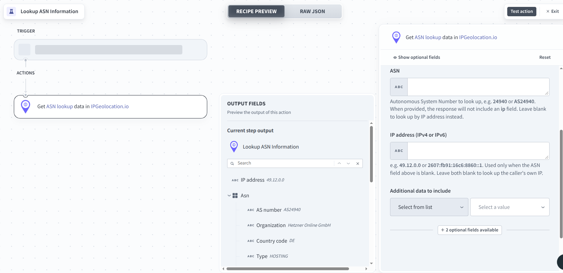 Lookup ASN in Workato