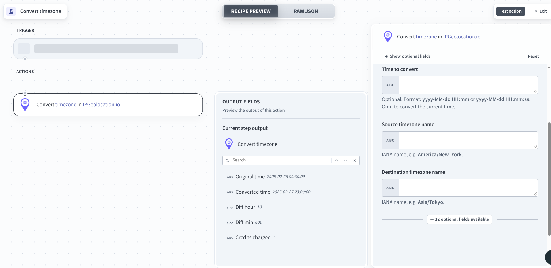 Convert Timezone in Workato