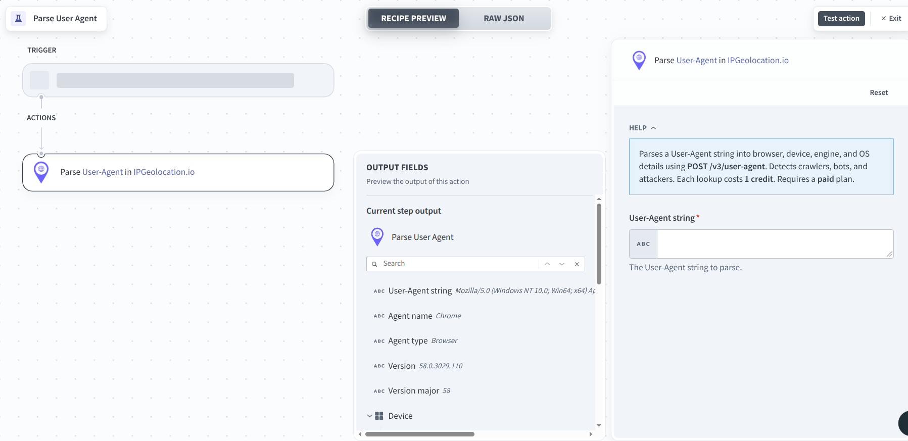 Parse User Agent in Workato